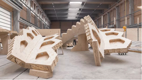 大界落地首个大型木结构机器人加工产线